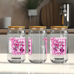 Cheer For The Cure Glass Can Breast Cancer Awareness Football Gift TS12 Print Your Wear