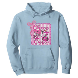 Cheer For The Cure Hoodie Breast Cancer Awareness Football Gift TS12 Light Blue Print Your Wear