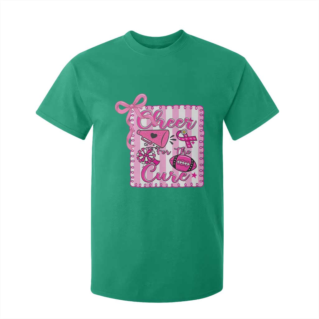 Cheer For The Cure T Shirt For Kid Breast Cancer Awareness Football Gift TS12 Irish Green Print Your Wear