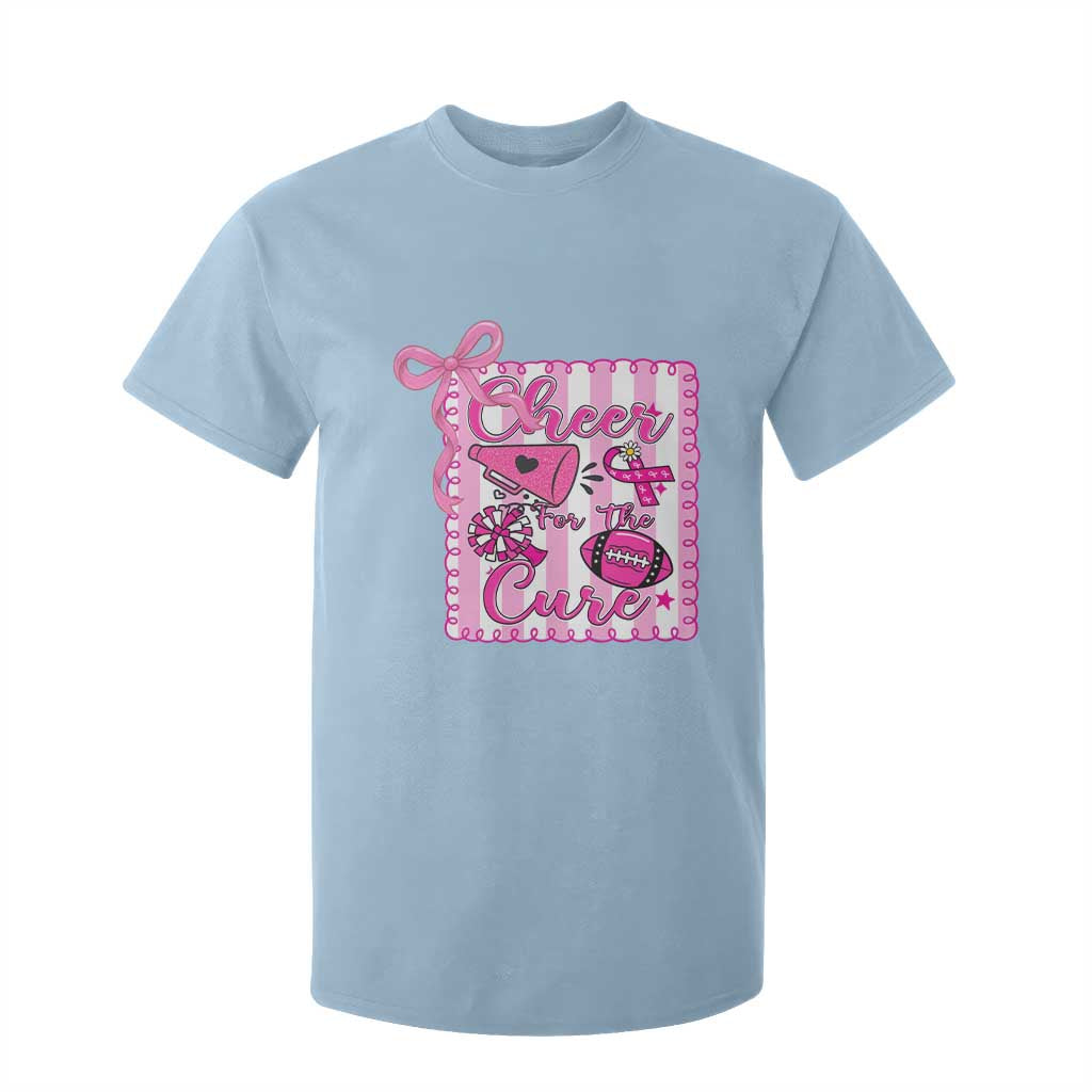 Cheer For The Cure T Shirt For Kid Breast Cancer Awareness Football Gift TS12 Light Blue Print Your Wear