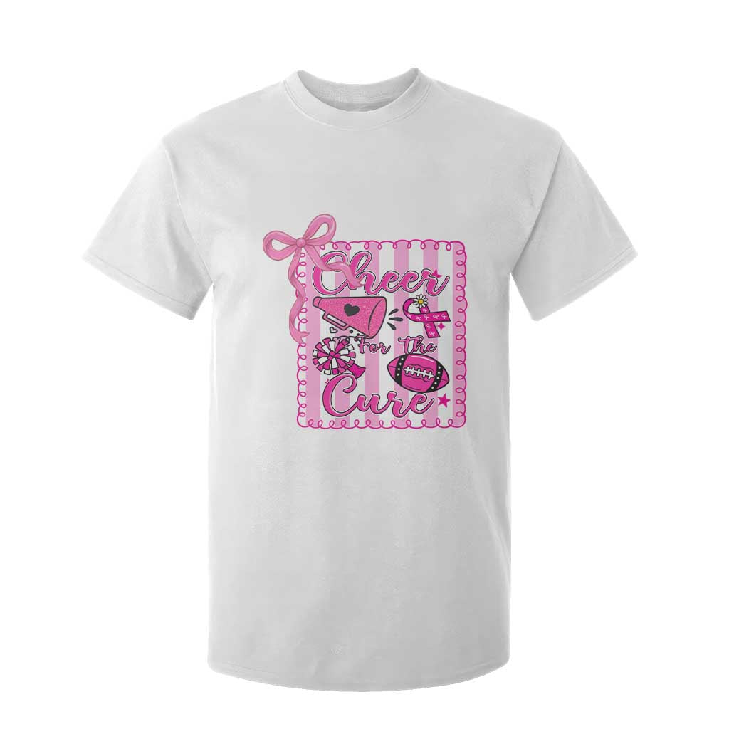 Cheer For The Cure T Shirt For Kid Breast Cancer Awareness Football Gift TS12 White Print Your Wear