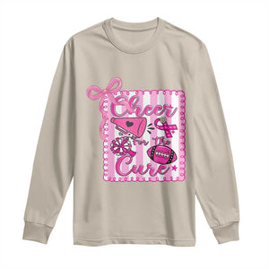 Cheer For The Cure Long Sleeve Shirt Breast Cancer Awareness Football Gift TS12 Sand Print Your Wear