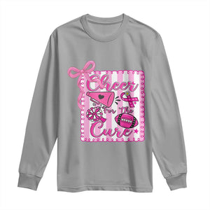 Cheer For The Cure Long Sleeve Shirt Breast Cancer Awareness Football Gift TS12 Sport Gray Print Your Wear