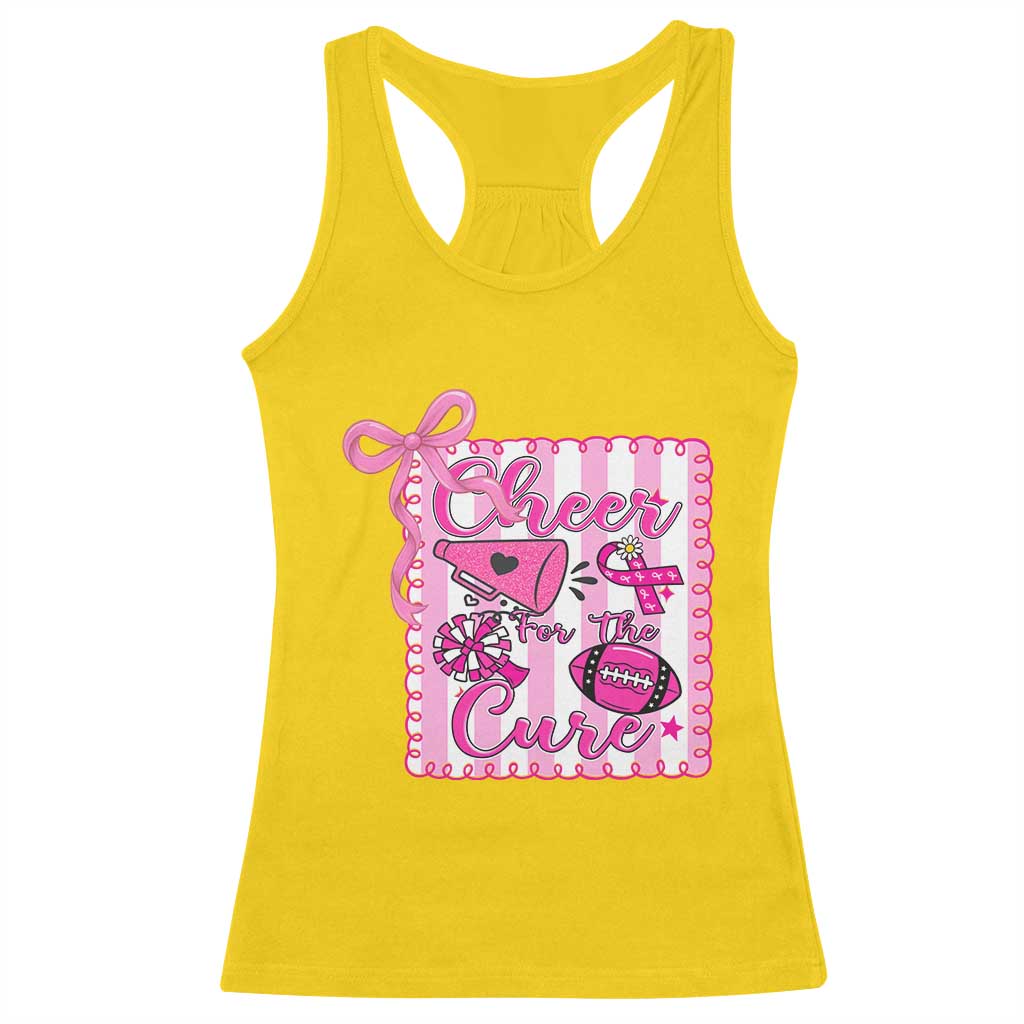 Cheer For The Cure Racerback Tank Top Breast Cancer Awareness Football Gift TS12 Daisy Print Your Wear