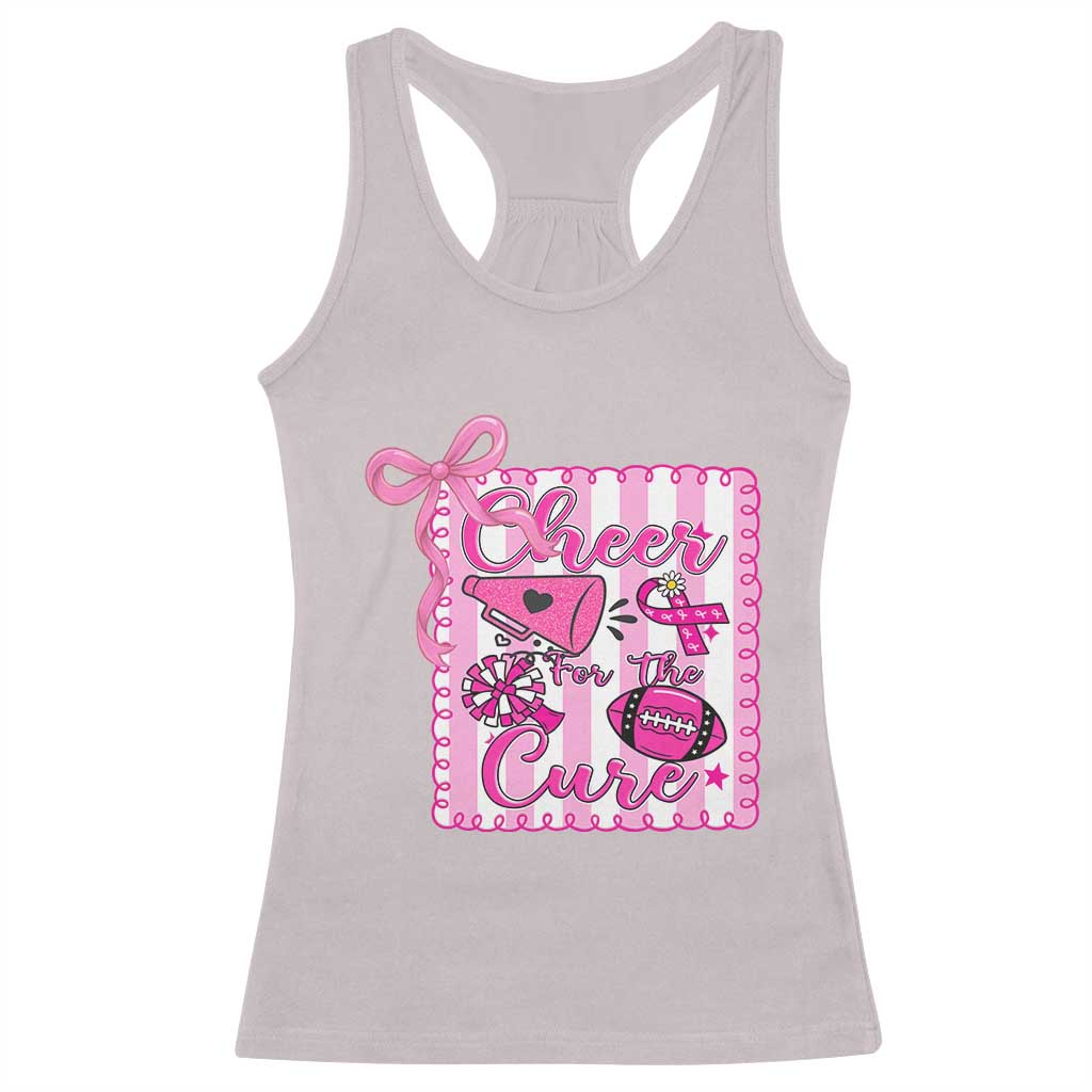 Cheer For The Cure Racerback Tank Top Breast Cancer Awareness Football Gift TS12 Ice Gray Print Your Wear