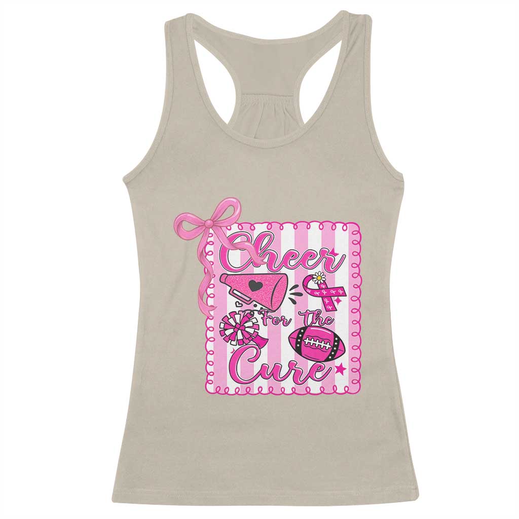 Cheer For The Cure Racerback Tank Top Breast Cancer Awareness Football Gift TS12 Sand Print Your Wear
