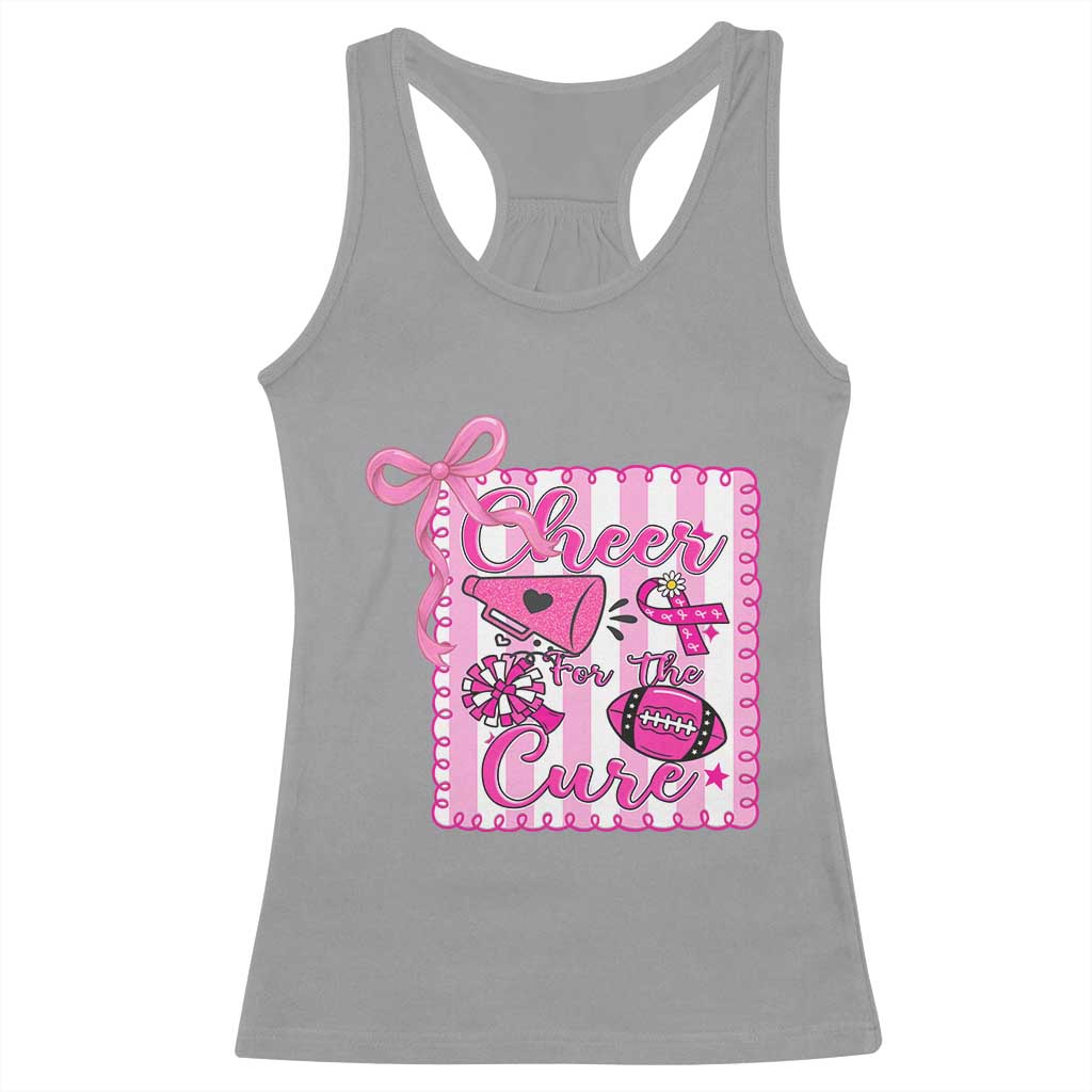 Cheer For The Cure Racerback Tank Top Breast Cancer Awareness Football Gift TS12 Sport Gray Print Your Wear
