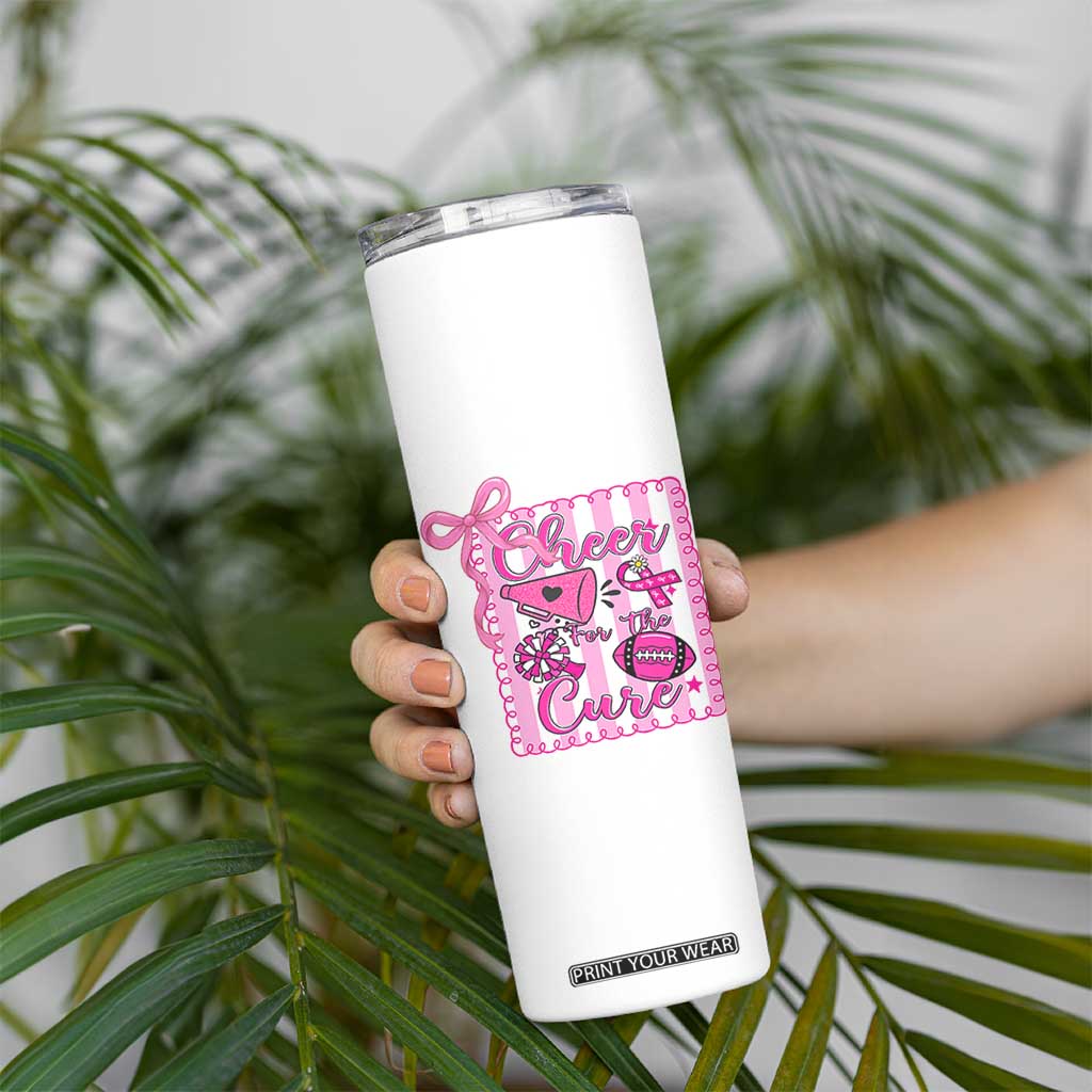 Cheer For The Cure Skinny Tumbler Breast Cancer Awareness Football Gift TS12 Print Your Wear