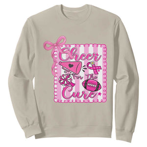 Cheer For The Cure Sweatshirt Breast Cancer Awareness Football Gift TS12 Sand Print Your Wear