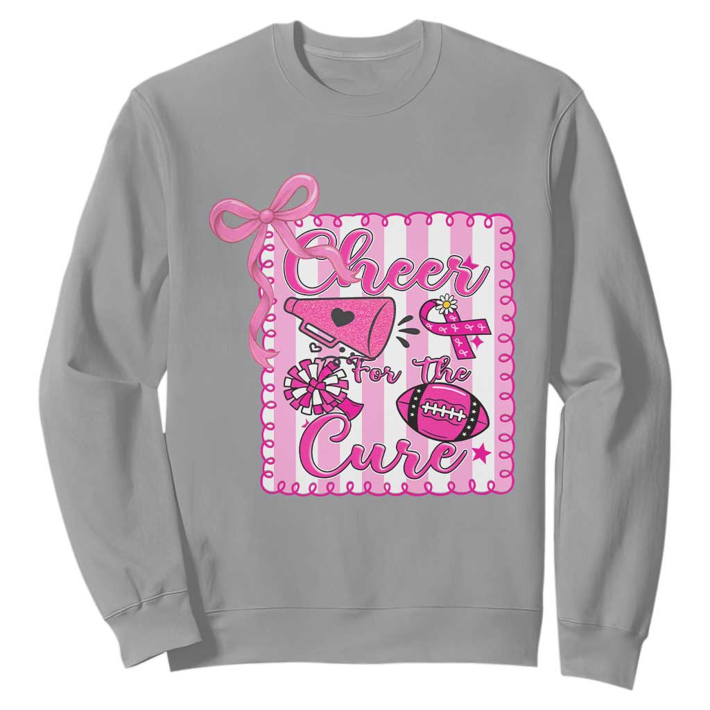 Cheer For The Cure Sweatshirt Breast Cancer Awareness Football Gift TS12 Sport Gray Print Your Wear