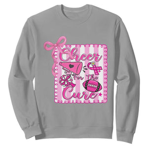 Cheer For The Cure Sweatshirt Breast Cancer Awareness Football Gift TS12 Sport Gray Print Your Wear