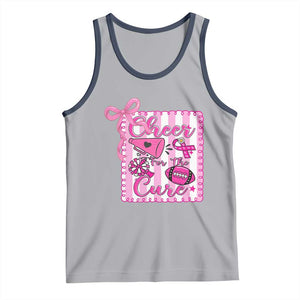 Cheer For The Cure Tank Top Breast Cancer Awareness Football Gift TS12 Athletic Heather Navy Print Your Wear