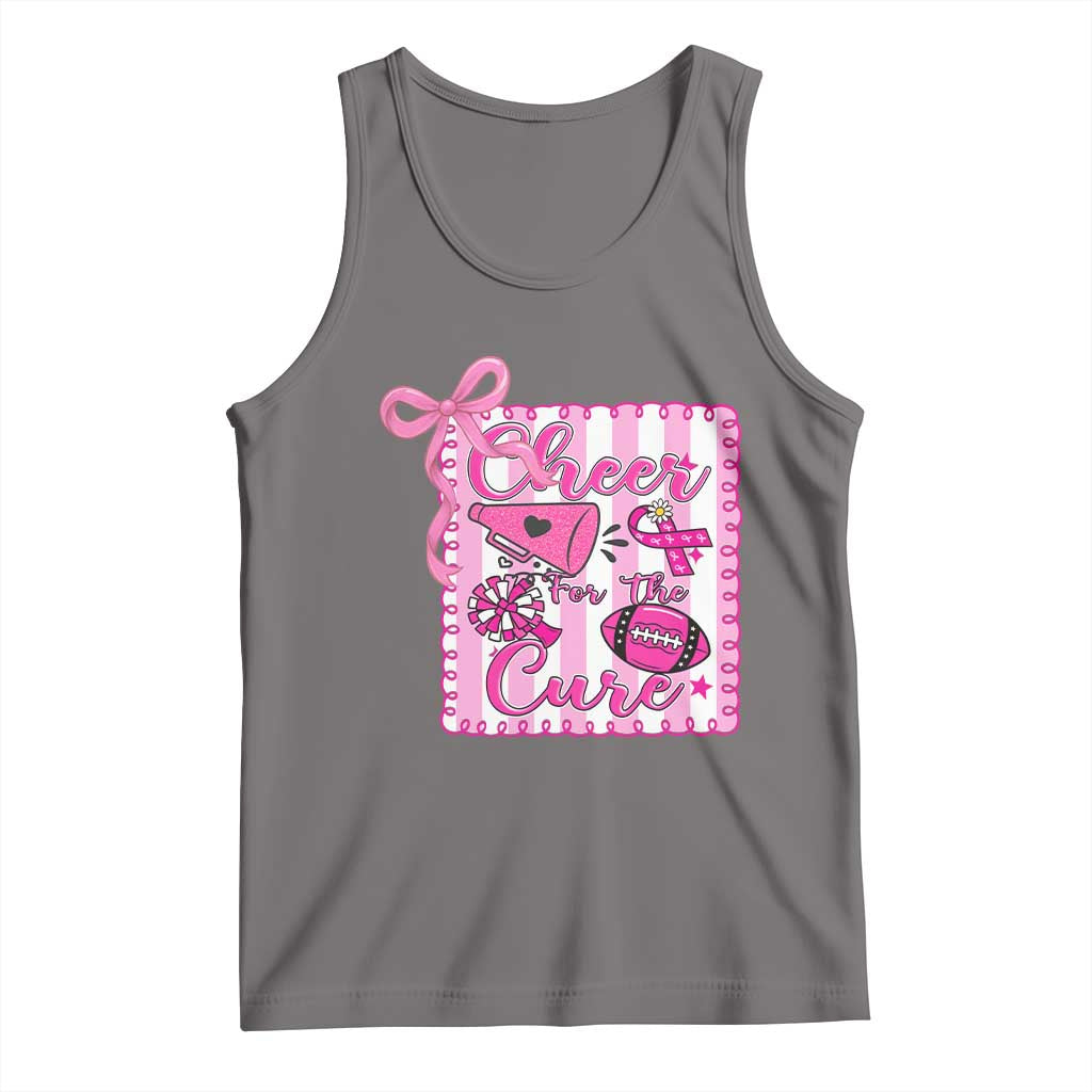 Cheer For The Cure Tank Top Breast Cancer Awareness Football Gift TS12 Deep Heather Print Your Wear