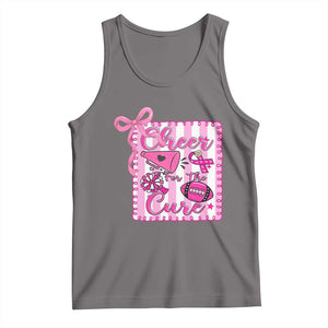 Cheer For The Cure Tank Top Breast Cancer Awareness Football Gift TS12 Deep Heather Print Your Wear