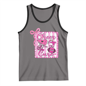 Cheer For The Cure Tank Top Breast Cancer Awareness Football Gift TS12 Deep Heather Black Print Your Wear