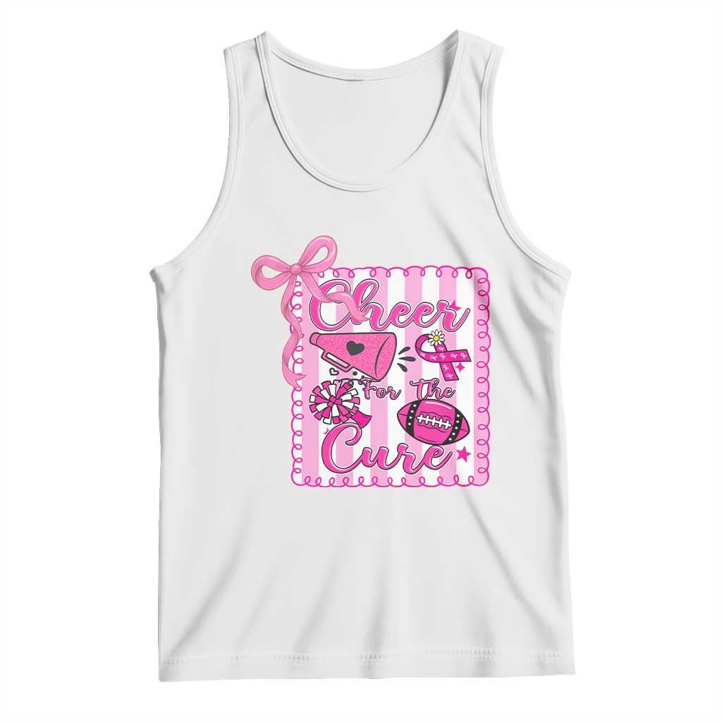 Cheer For The Cure Tank Top Breast Cancer Awareness Football Gift TS12 White Print Your Wear