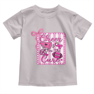 Cheer For The Cure Toddler T Shirt Breast Cancer Awareness Football Gift TS12 Ice Gray Print Your Wear
