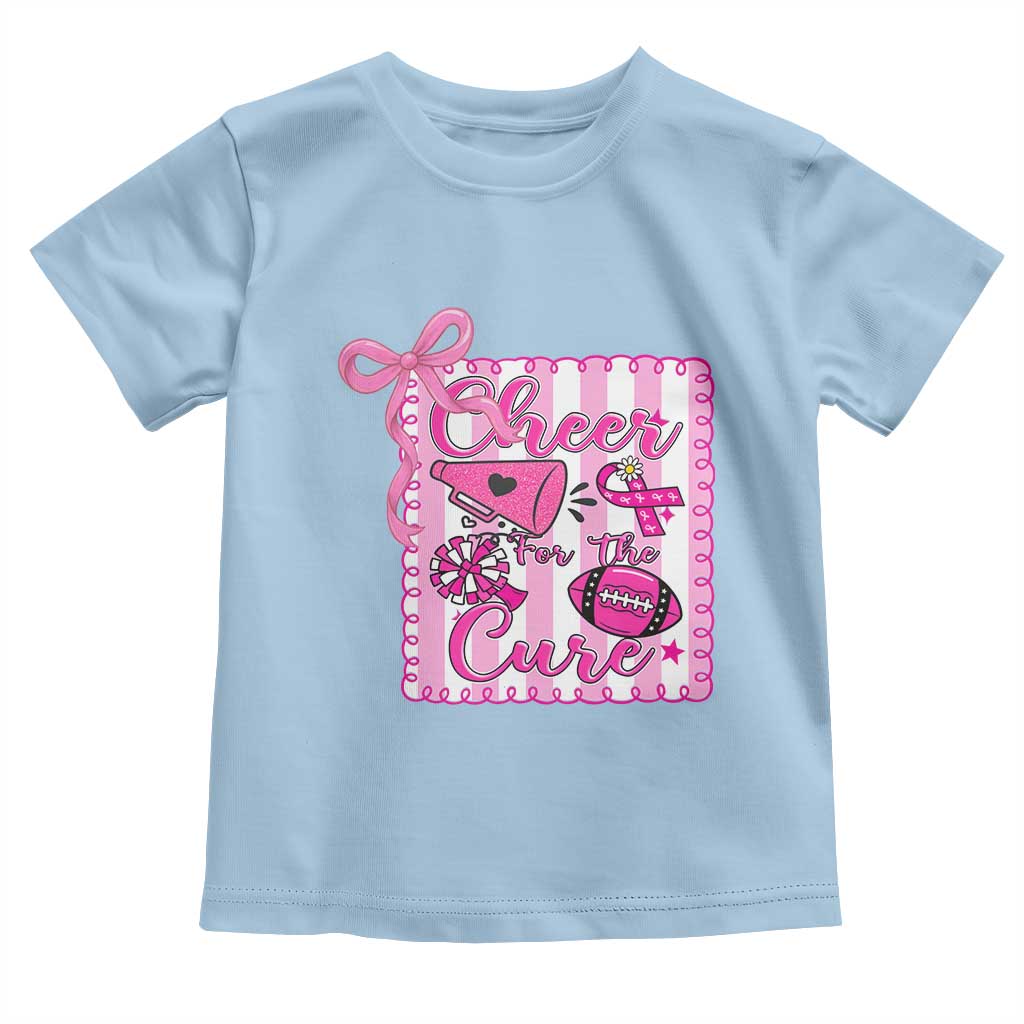 Cheer For The Cure Toddler T Shirt Breast Cancer Awareness Football Gift TS12 Light Blue Print Your Wear
