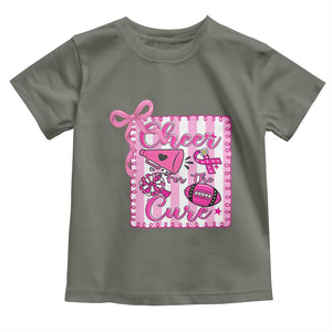 Cheer For The Cure Toddler T Shirt Breast Cancer Awareness Football Gift TS12 Military Green Print Your Wear