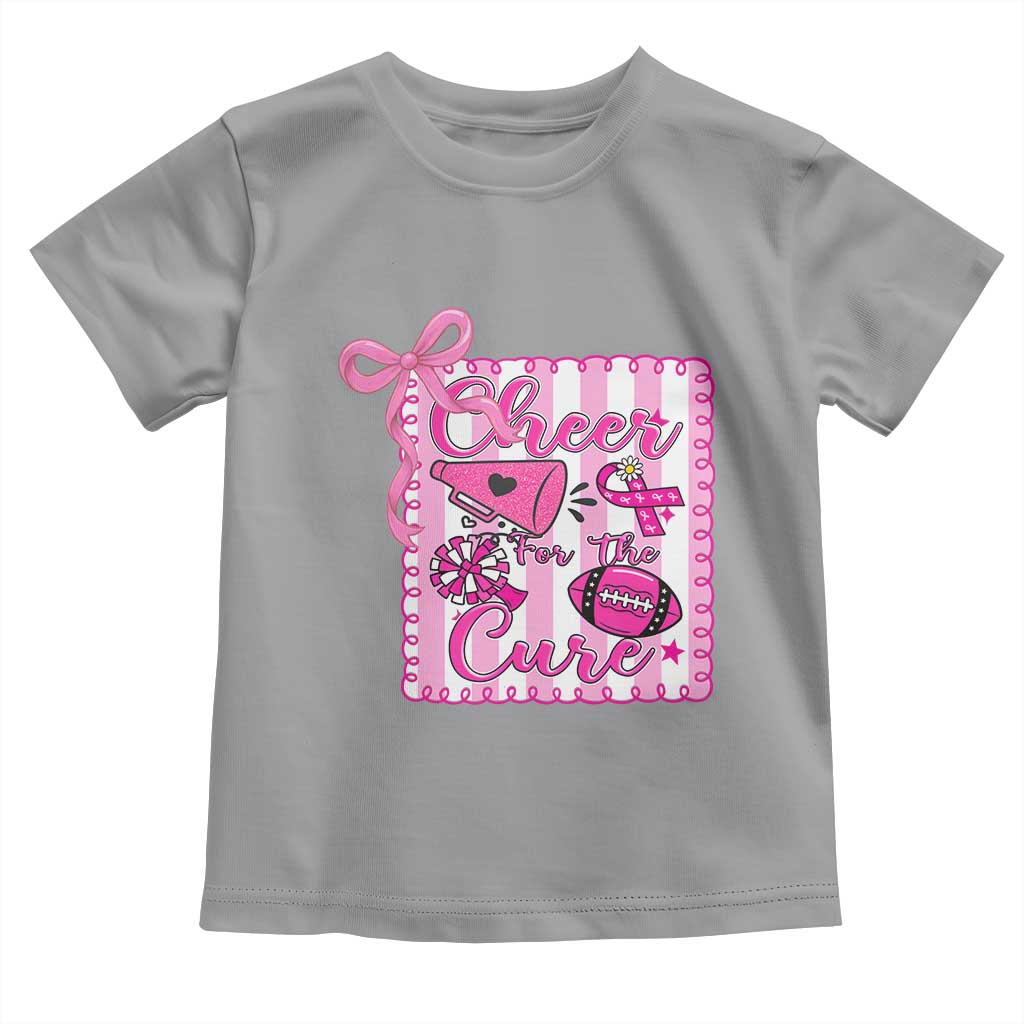 Cheer For The Cure Toddler T Shirt Breast Cancer Awareness Football Gift TS12 Sport Gray Print Your Wear