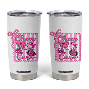 Cheer For The Cure Tumbler Cup Breast Cancer Awareness Football Gift TS12 White Print Your Wear