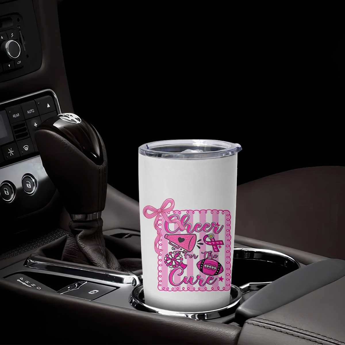 Cheer For The Cure Tumbler Cup Breast Cancer Awareness Football Gift TS12 Print Your Wear
