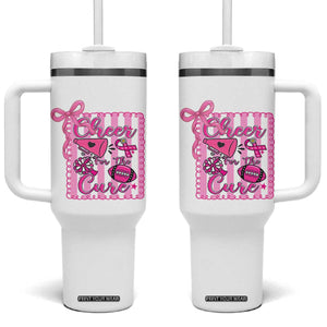 Cheer For The Cure Tumbler With Handle Breast Cancer Awareness Football Gift TS12 One Size: 40 oz White Print Your Wear