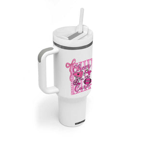Cheer For The Cure Tumbler With Handle Breast Cancer Awareness Football Gift TS12 Print Your Wear