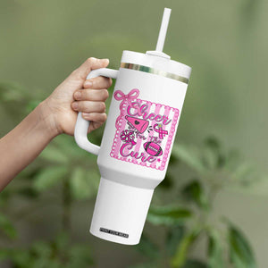 Cheer For The Cure Tumbler With Handle Breast Cancer Awareness Football Gift TS12 Print Your Wear
