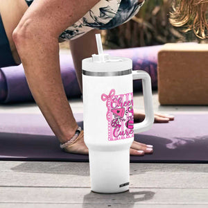 Cheer For The Cure Tumbler With Handle Breast Cancer Awareness Football Gift TS12 Print Your Wear