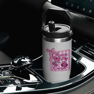 Cheer For The Cure Flip Straw Tumbler Breast Cancer Awareness Football Gift TS12 Print Your Wear