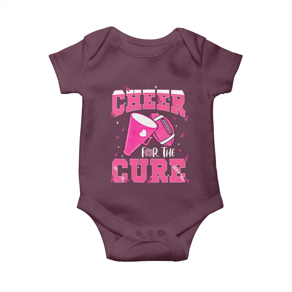 Breast Cancer Awareness Baby Onesie Funny Cheer For The Cure Gift TS12 Maroon Print Your Wear