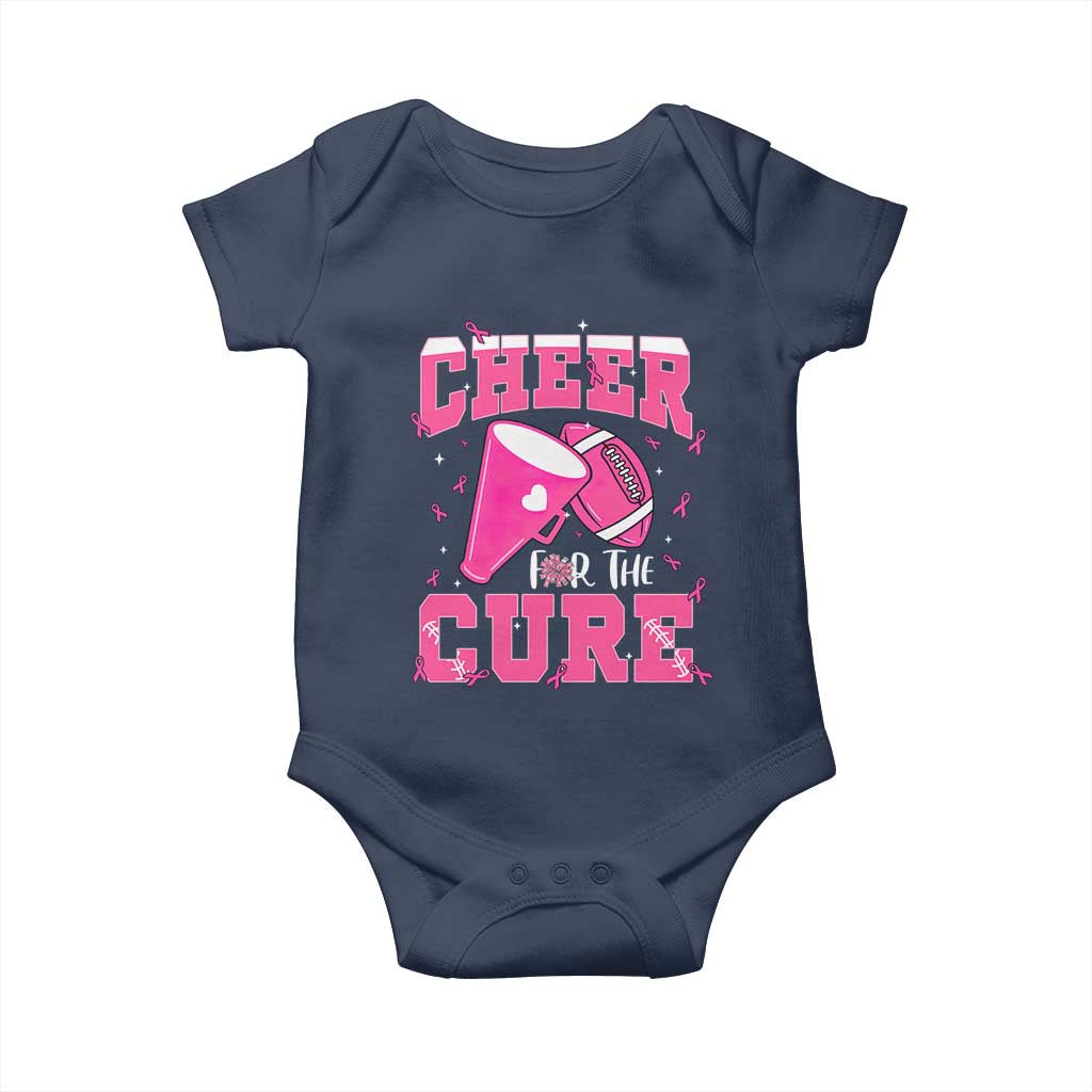 Breast Cancer Awareness Baby Onesie Funny Cheer For The Cure Gift TS12 Navy Print Your Wear