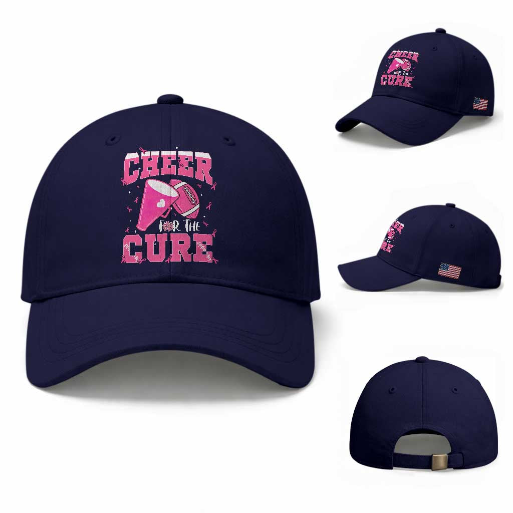 Breast Cancer Awareness Baseball Cap Funny Cheer For The Cure Gift TS12 Baseball Cap Universal Fit Dark Blue Print Your Wear