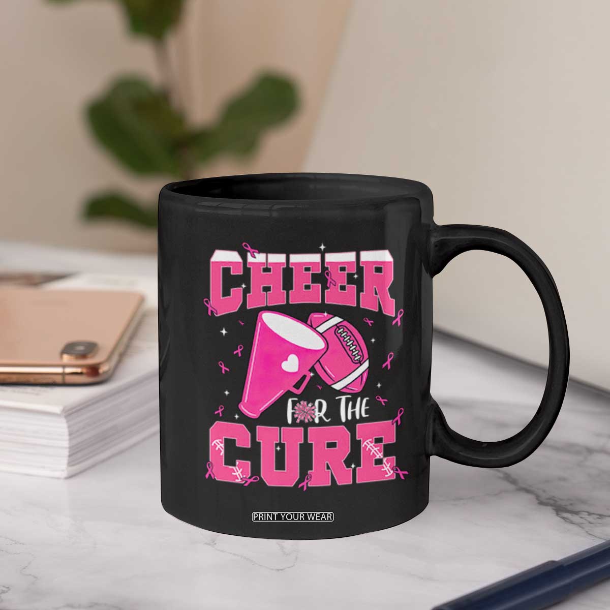 Breast Cancer Awareness Coffee Mug Funny Cheer For The Cure Gift TS12 Print Your Wear