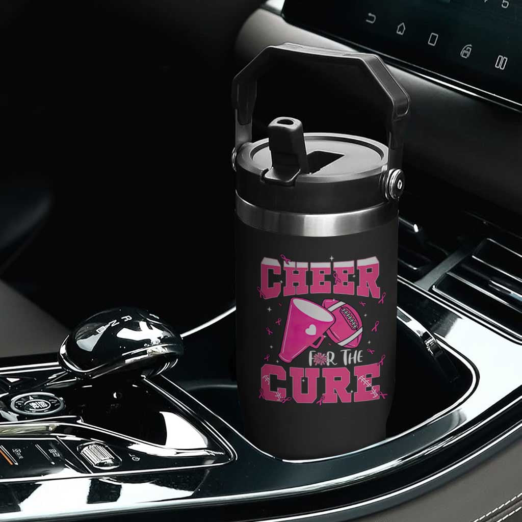 Breast Cancer Awareness Flip Straw Tumbler Funny Cheer For The Cure Gift TS12 Print Your Wear