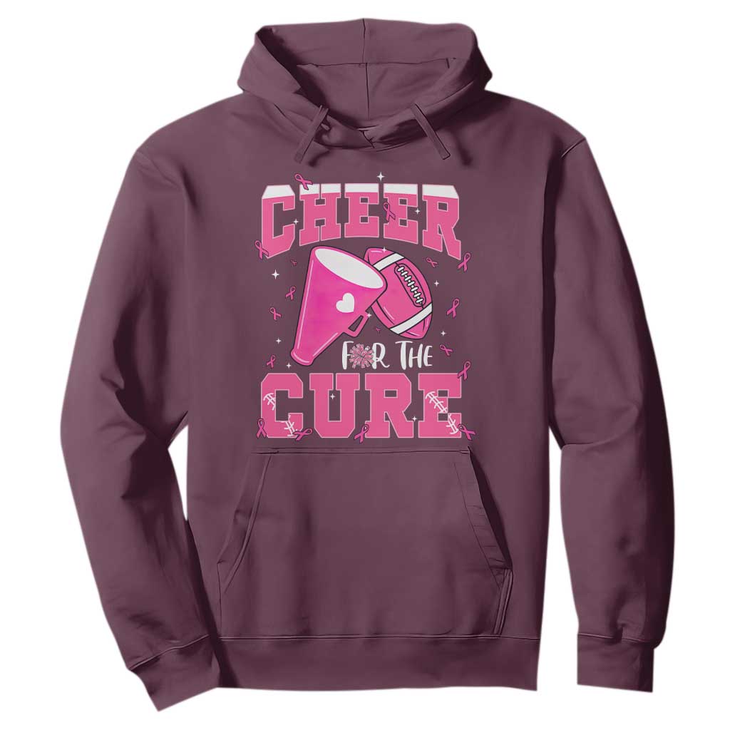 Breast Cancer Awareness Hoodie Funny Cheer For The Cure Gift TS12 Maroon Print Your Wear