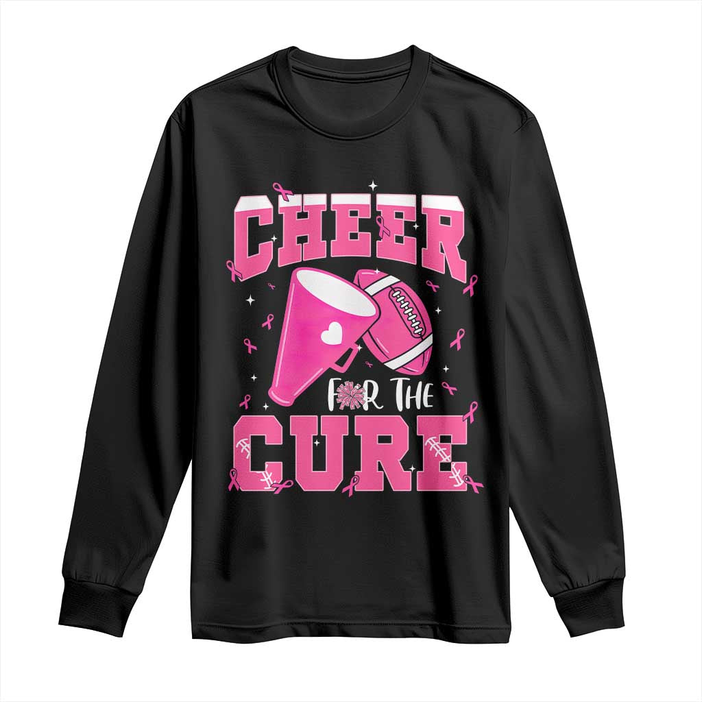 Breast Cancer Awareness Long Sleeve Shirt Funny Cheer For The Cure Gift TS12 Black Print Your Wear