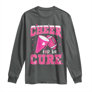 Breast Cancer Awareness Long Sleeve Shirt Funny Cheer For The Cure Gift TS12 Dark Heather Print Your Wear