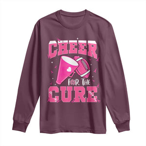 Breast Cancer Awareness Long Sleeve Shirt Funny Cheer For The Cure Gift TS12 Maroon Print Your Wear