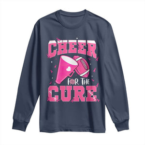 Breast Cancer Awareness Long Sleeve Shirt Funny Cheer For The Cure Gift TS12 Navy Print Your Wear