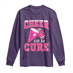 Breast Cancer Awareness Long Sleeve Shirt Funny Cheer For The Cure Gift TS12 Purple Print Your Wear
