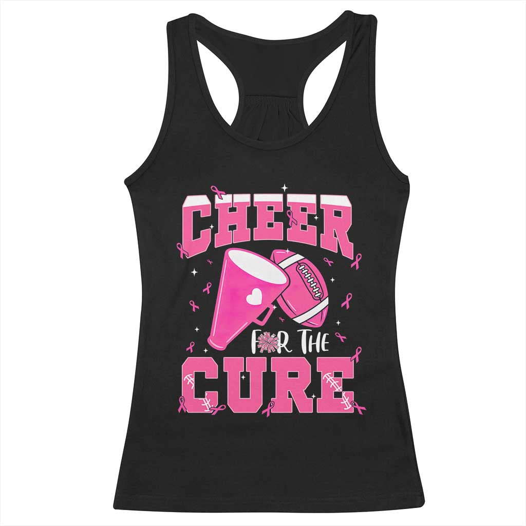 Breast Cancer Awareness Racerback Tank Top Funny Cheer For The Cure Gift TS12 Black Print Your Wear