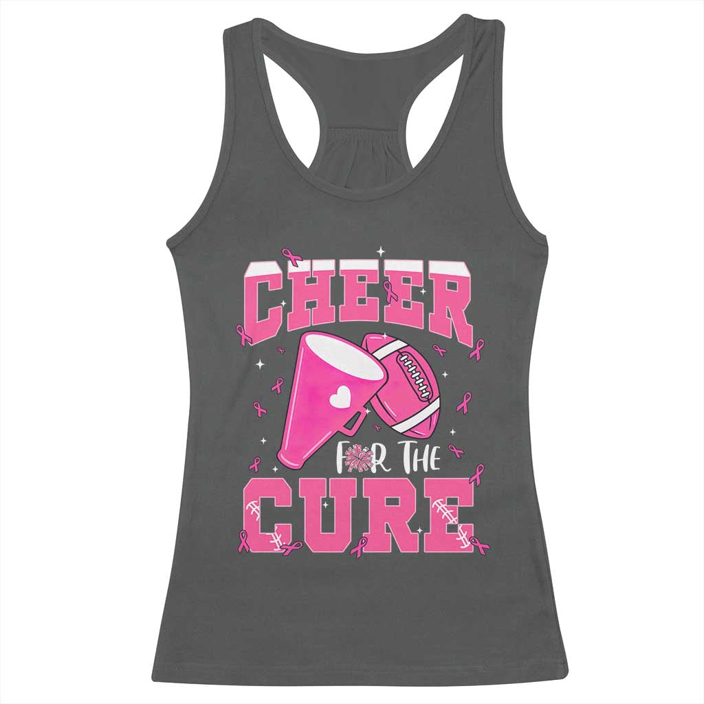Breast Cancer Awareness Racerback Tank Top Funny Cheer For The Cure Gift TS12 Dark Heather Print Your Wear