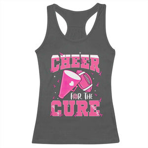 Breast Cancer Awareness Racerback Tank Top Funny Cheer For The Cure Gift TS12 Dark Heather Print Your Wear