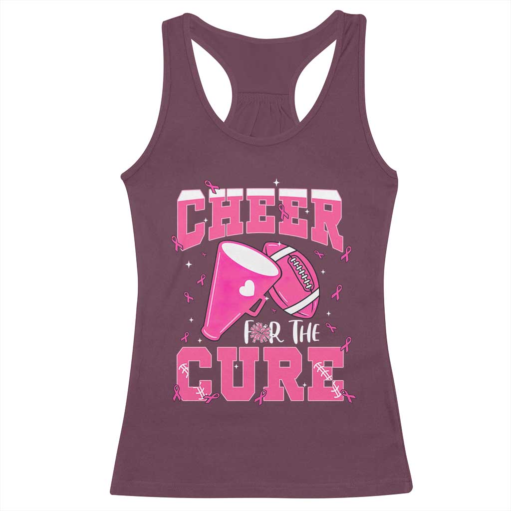 Breast Cancer Awareness Racerback Tank Top Funny Cheer For The Cure Gift TS12 Maroon Print Your Wear