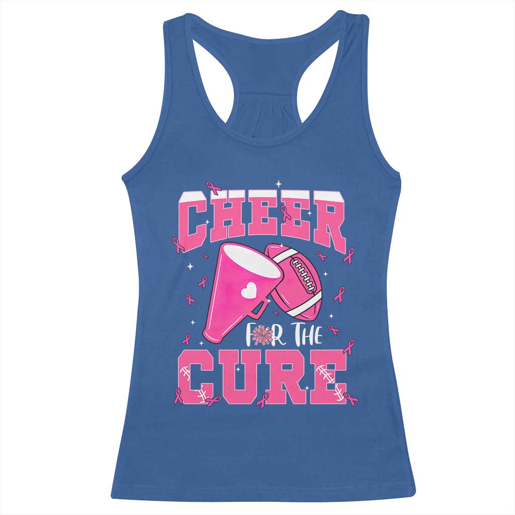 Breast Cancer Awareness Racerback Tank Top Funny Cheer For The Cure Gift TS12 Royal Blue Print Your Wear