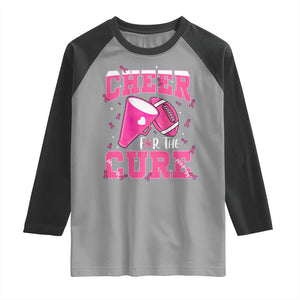 Breast Cancer Awareness Raglan Shirt Funny Cheer For The Cure Gift TS12 Sport Gray Black Print Your Wear