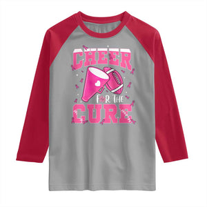 Breast Cancer Awareness Raglan Shirt Funny Cheer For The Cure Gift TS12 Sport Gray Red Print Your Wear