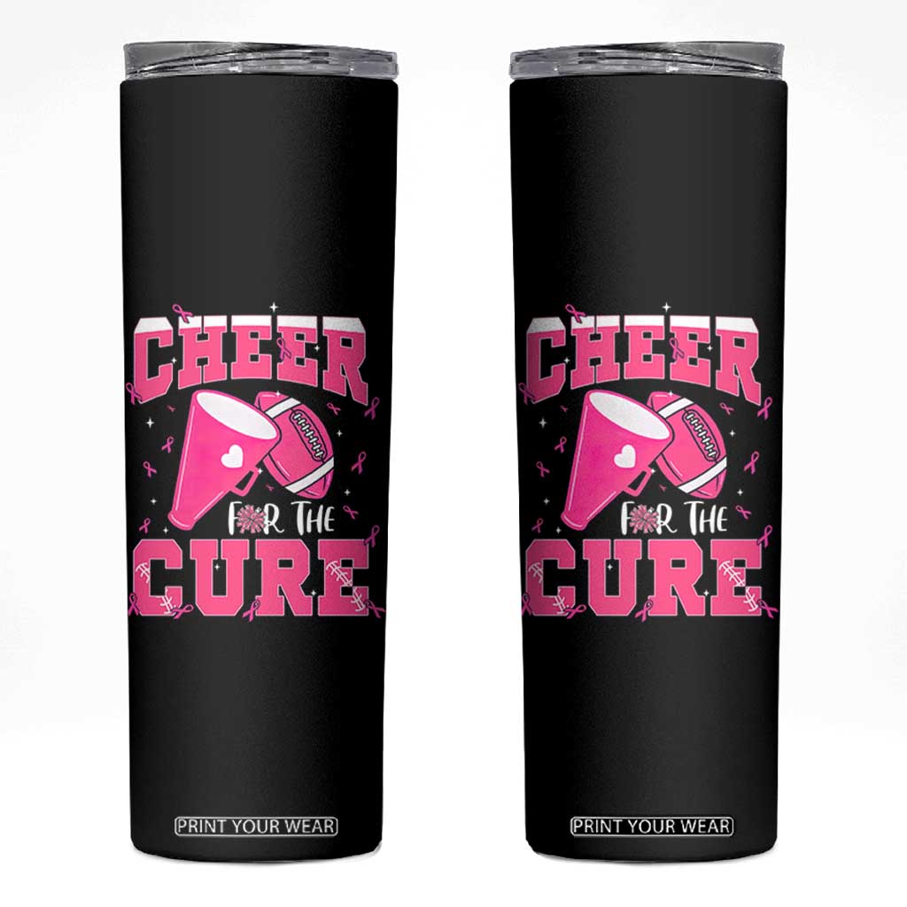 Breast Cancer Awareness Skinny Tumbler Funny Cheer For The Cure Gift TS12 Black Print Your Wear